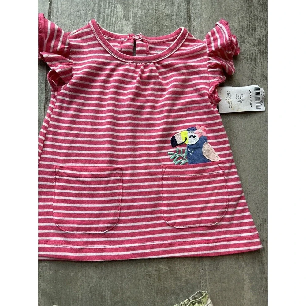 Baby Girl Mix Match 5 Piece Outfit Set Top Skort Shorts Bodysuit Cute Casual 12m